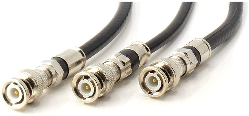 RF (F81) and BNC Coaxial Adapter - BNC Male to Female F81 (F-Pin) Connector, Adapter, Coupler, and Converter - For RG11, RG6, RG59, RG58, SDI, HD SDI, CCTV - 25 Pack