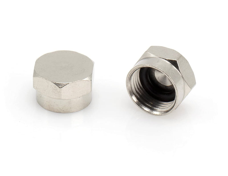 Coaxial F Cap (F81 Cap) Weather Cap - for coax ground blocks, splitters, or other F Connectors - protects female connection for future use - (50 Pack)