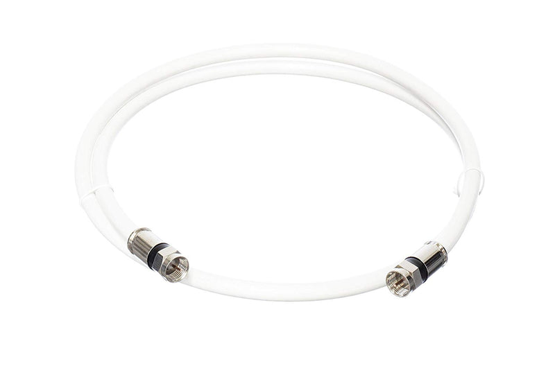 12' Feet, White RG6 Coaxial Cable (Coax Cable) | Made in the USA | F81 / RF