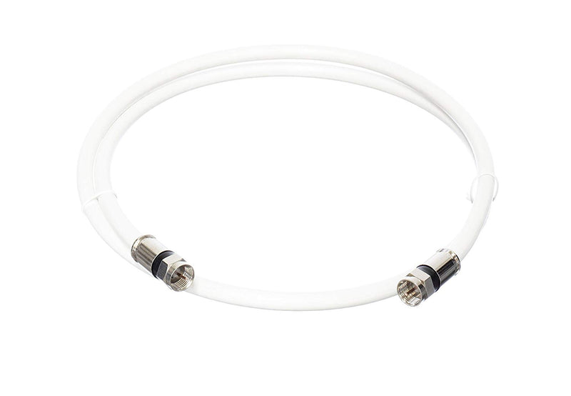 10' Feet, White RG6 Coaxial Cable (Coax Cable) | Made in the USA | F81 / RF