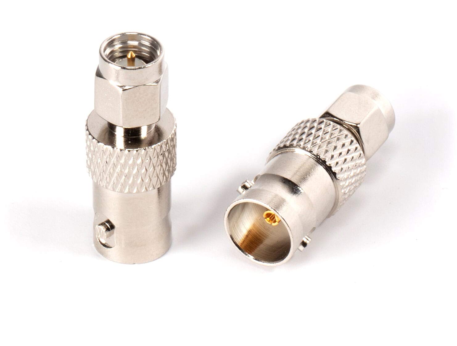 SMA Male to BNC Female Adapter - 50 Pack Coupler - Male to Female Coaxial (RF) Connector, Compatible with RF, SDI, HD-SDI, CCTGV, Camera