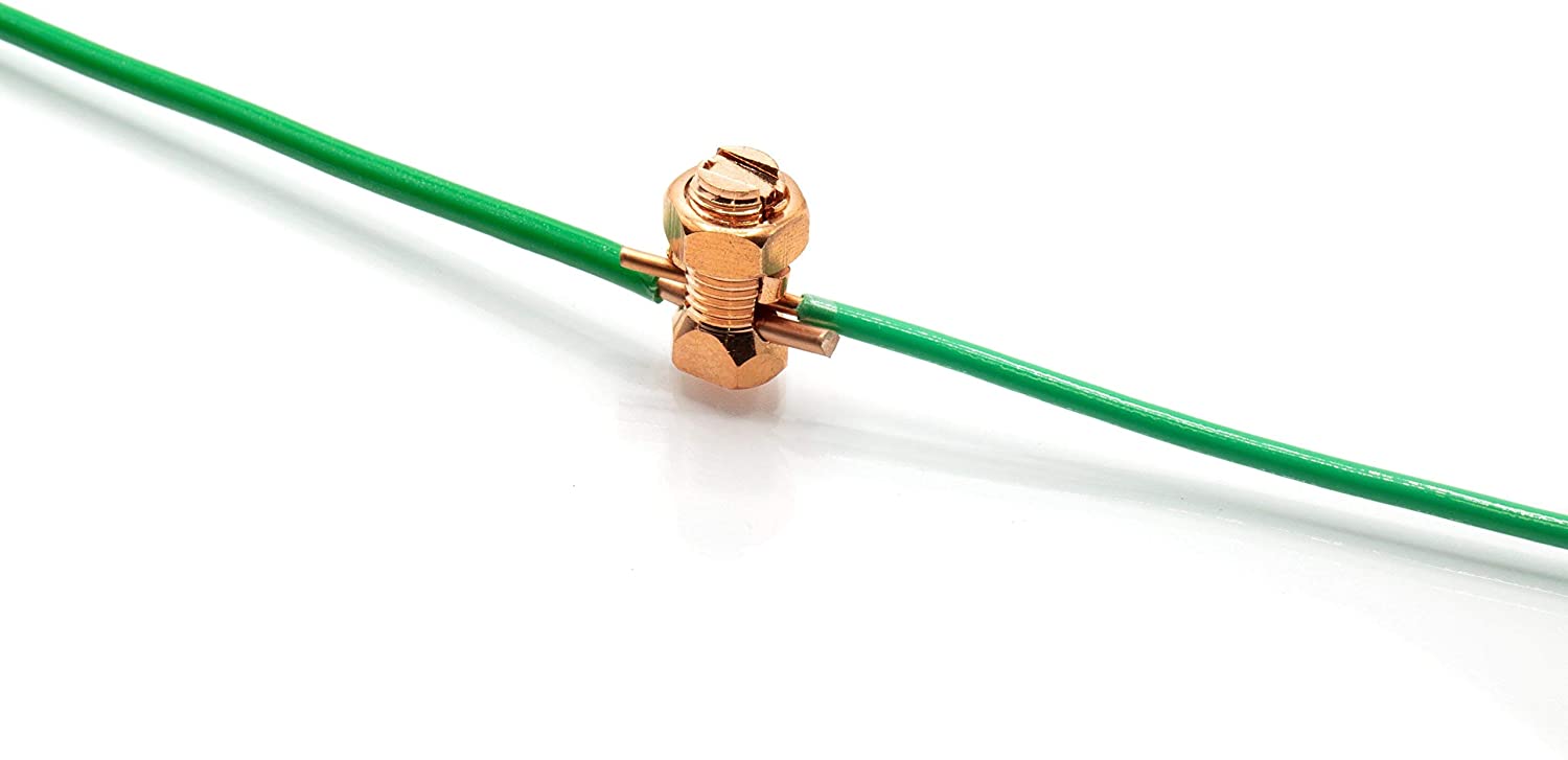 Size #4 Grounding Split Bolt - Superior Strength Split Bolt Connector Size 4 for Copper Conductors - US Manufactured - UL Listed -for: Antenna, Satellite, DIRECTV, CATV, and more - 4 Pack