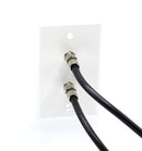 White Video Wall Jack for Twin (Dual Coax Cable) F Type Coaxial Wallplate (Wall Plate) - Two 3 GHz Couplers approved for Comcast, DIRECTV, Satellite Dish, and Antennas (100 Pack)