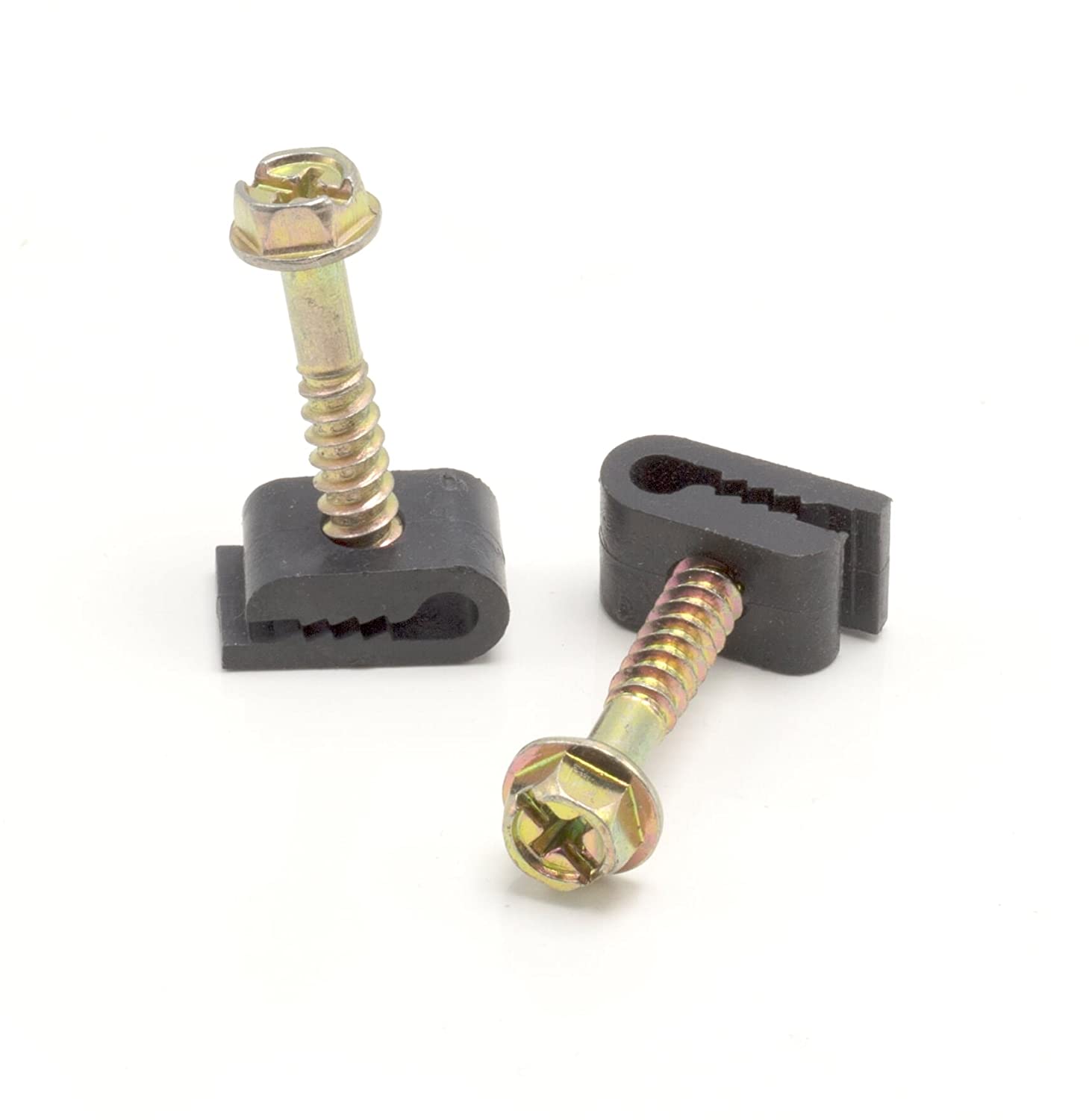 THE CIMPLE CO - Mini Wire Cable Clips, Electrical Wire Cable Clip, 1/10 in (3 mm) Screw Clip and Fastener, Black (10 pieces per bag)