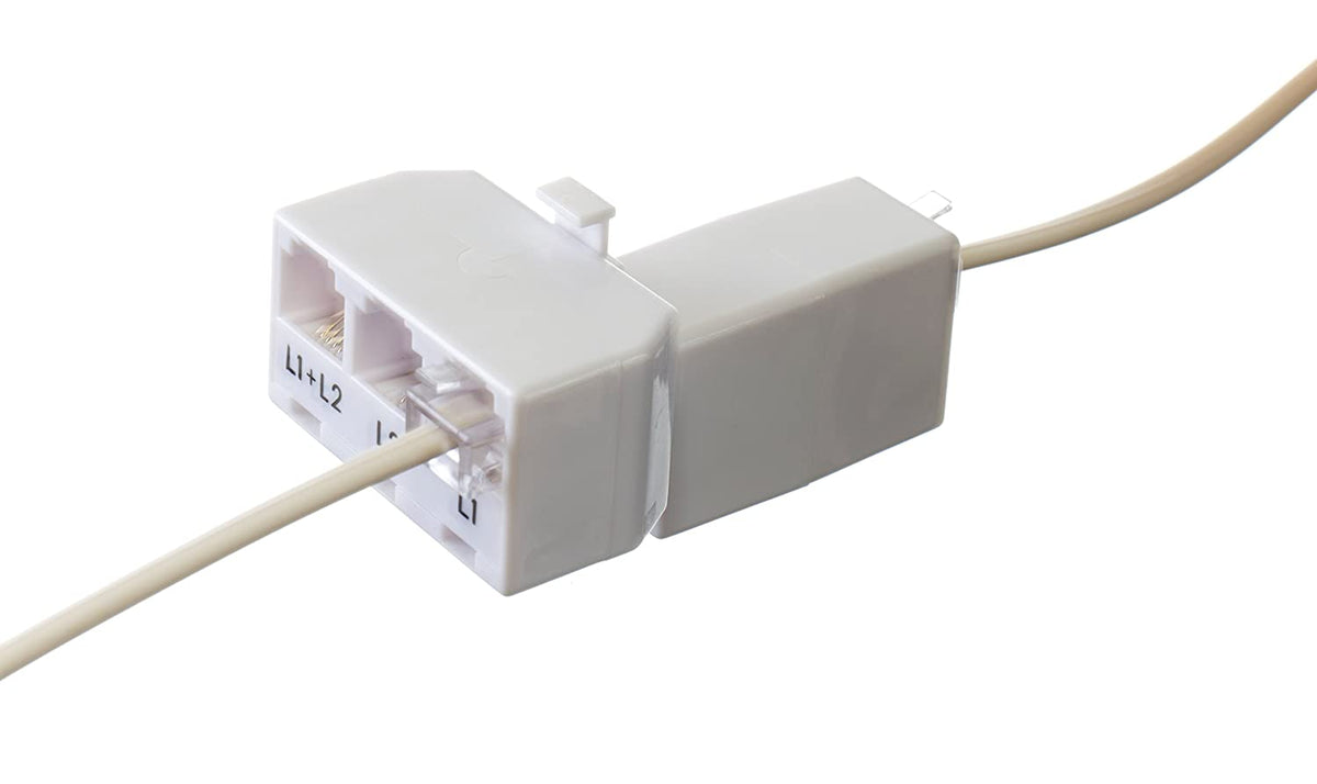 Telephone Cord Coupler - High Quality Phone In Line Coupler - 4 Conductor (2) Telephone Lines - 2 Pack (WHITE)