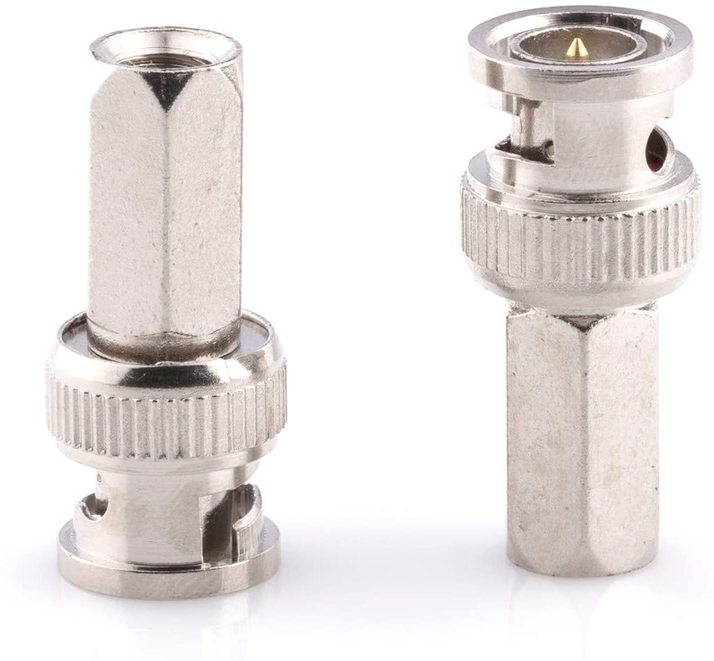 RG59 Coaxial Cable Connector, Screw On (Twist On) - SDI, HD-SDI, CCTV, Security, Video Card, Camera, Solderless - RG59 - Pack of 100