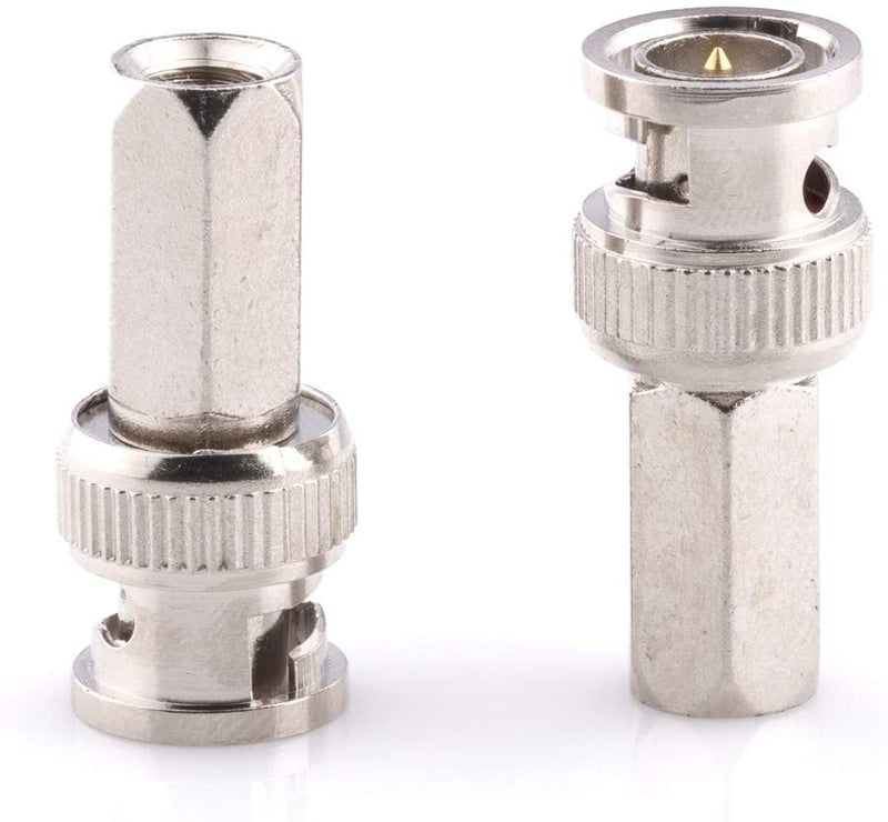 RG6 Coaxial Cable Connector, Screw On (Twist On) - SDI, HD-SDI, CCTV, Security, Video Card, Camera, Solderless - RG6 - Pack of 100