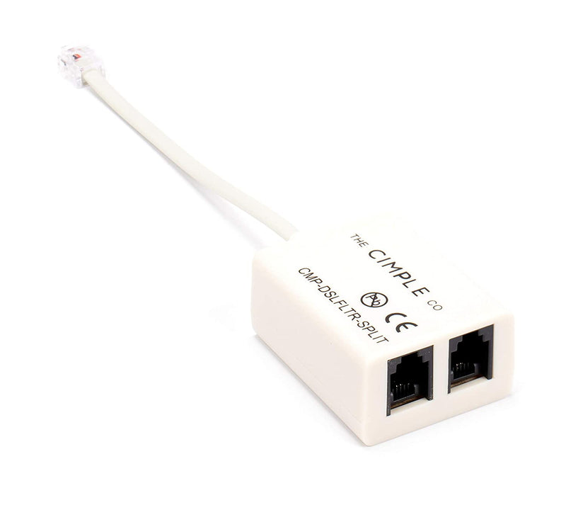 2 Wire, 1 Line DSL Filter, with Built in Splitter - for removing noise and other problems from DSL related phone lines