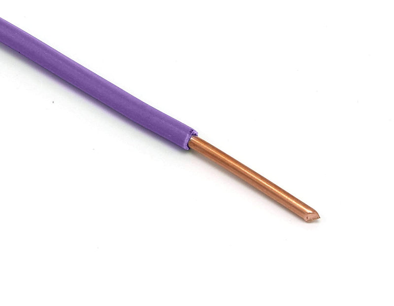 25 Feet (7.5 Meter) - Insulated Solid Copper THHN / THWN Wire - 10 AWG, Wire is Made in the USA, Residential, Commerical, Industrial, Grounding, Electrical rated for 600 Volts - In Purple