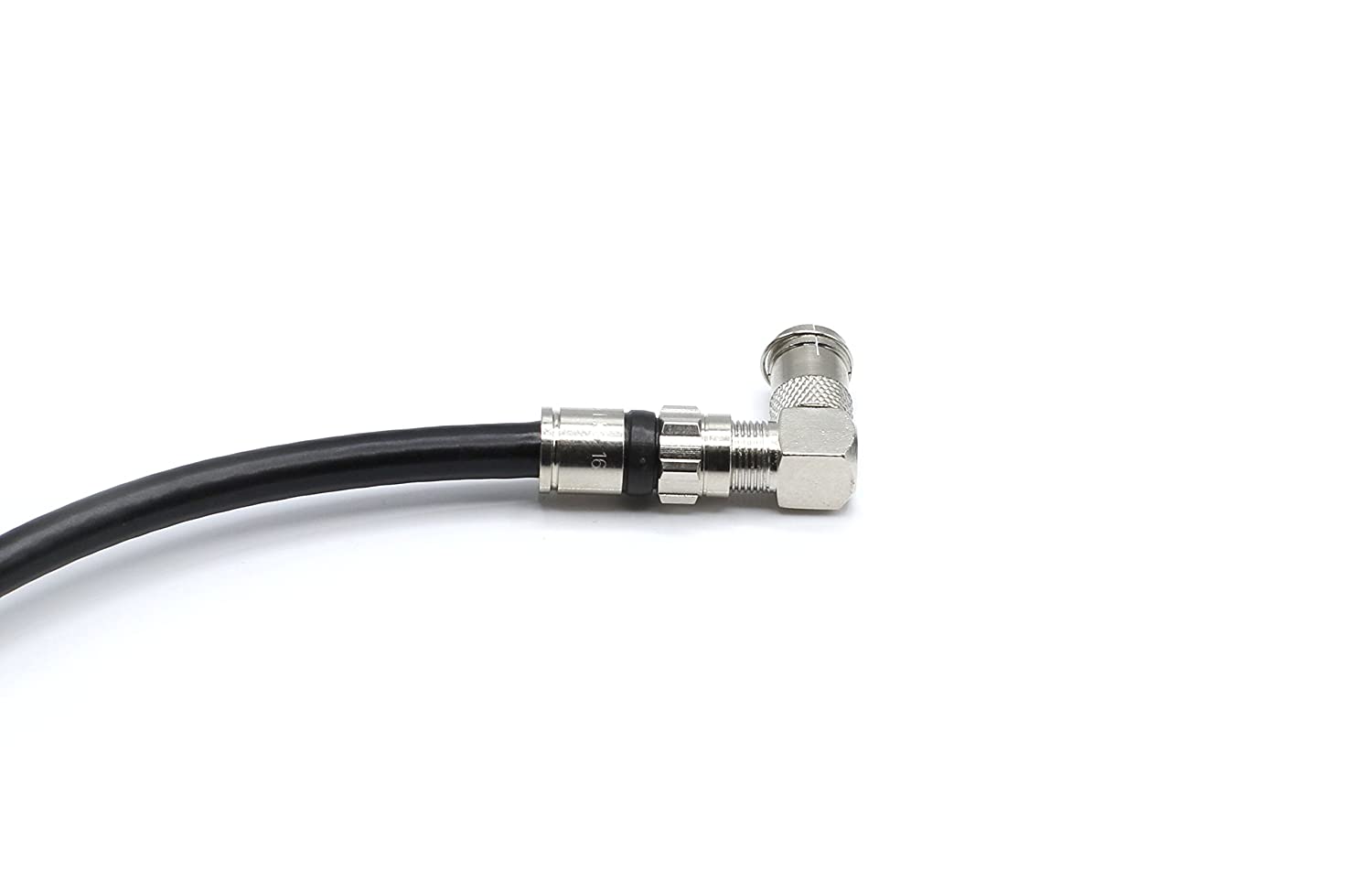 Push On and Right angle Coax Connector - Push On F Connector Male To Screw On Female Adapter - Pack of 50