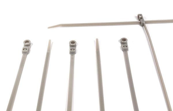 11 inch Grey Nylon Zip Ties - Strong Zip Tie, Wire Ties - Indoor and Outdoor Rated -Screw Mounting Hole, Zip Ties (Wire Ties, Cable Ties), 100 Pack - Gray - 11"