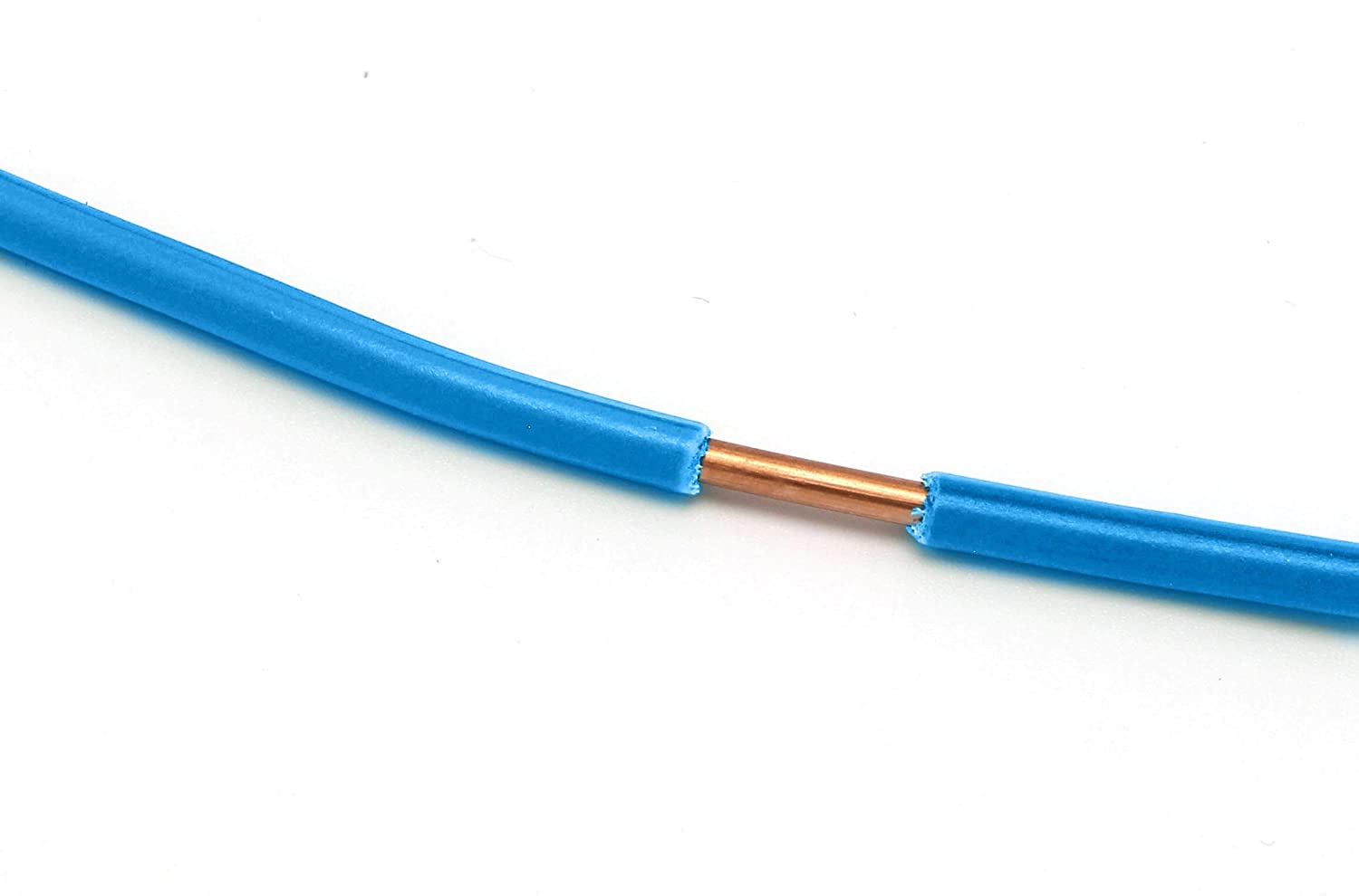 10 Feet (3 Meter) - Insulated Solid Copper THHN / THWN Wire - 12 AWG, Wire is Made in the USA, Residential, Commerical, Industrial, Grounding, Electrical rated for 600 Volts - In Blue