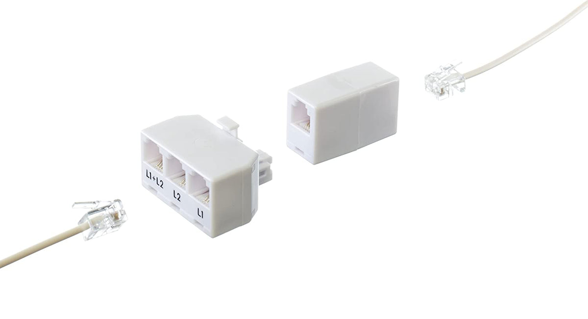 Telephone Cord Coupler - High Quality Phone In Line Coupler - 4 Conductor (2) Telephone Lines - 3 Pack (WHITE)