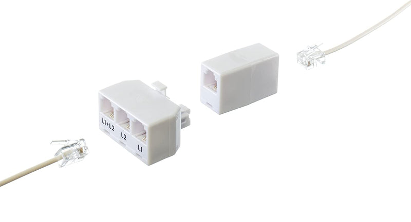 Telephone Cord Coupler - High Quality Phone In Line Coupler - 4 Conductor (2) Telephone Lines - 1 Pack (WHITE)