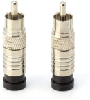 RCA Compression Connectors - 50 Pack - RG-6 Coaxial Cable - Universal Male Connectors for RCA, Subwoofer, Composite, Component and Similar Cables