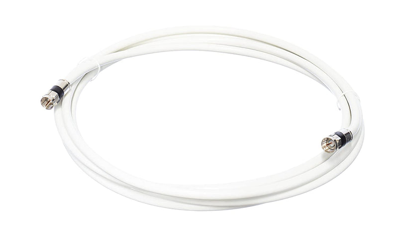 20' Feet, White RG6 Coaxial Cable (Coax Cable) with Weather Proof Connectors, F81 / RF, Digital Coax - AV, Cable TV, Antenna, and Satellite, CL2 Rated, 20 Foot