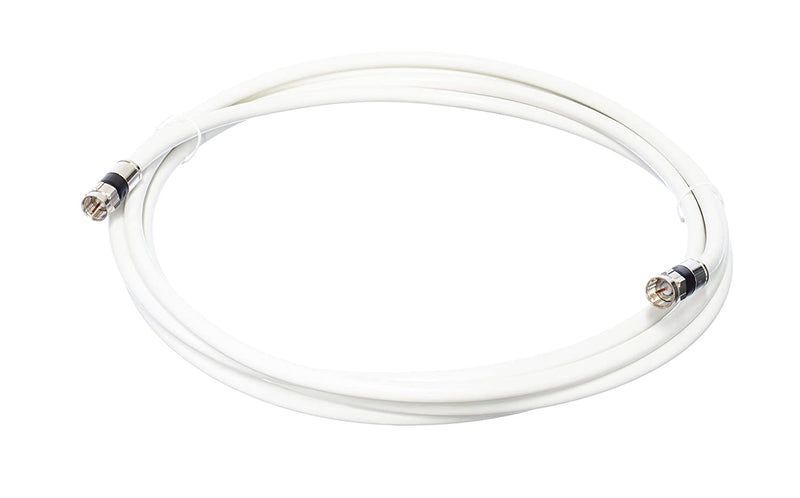 15 Foot White - Solid Copper Coax Cable - RG6 Coaxial Cable with Connectors, F81 / RF, Digital Coax for Audio/Video, Cable TV, Antenna, Internet, & Satellite, 15 Feet (4.5 Meter)
