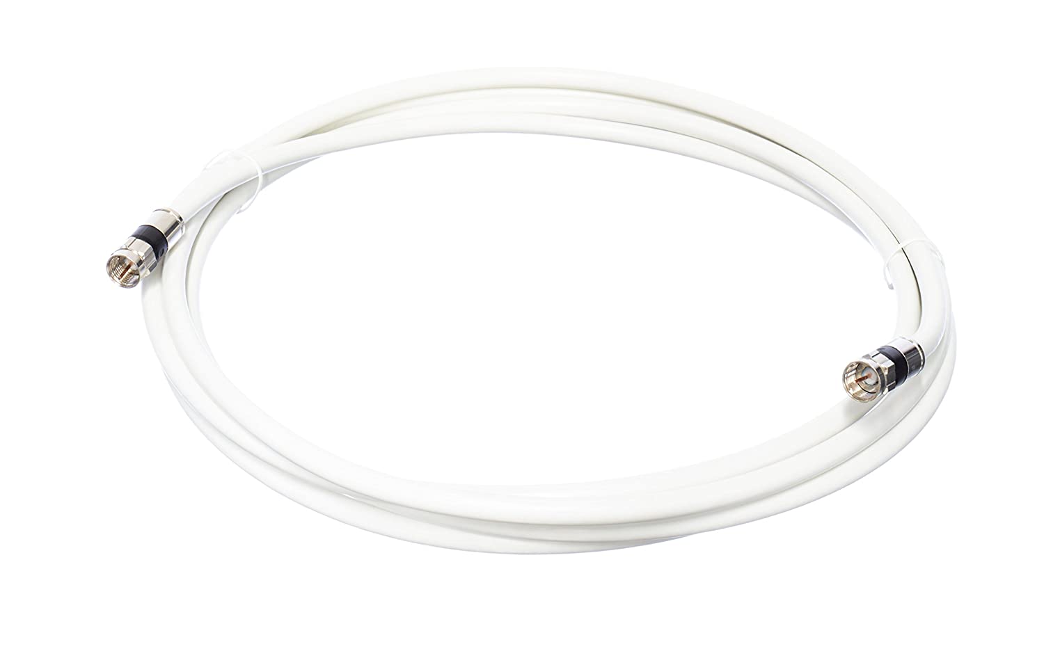 25 Foot White - Solid Copper Coax Cable - RG6 Coaxial Cable with Connectors, F81 / RF, Digital Coax for Audio/Video, Cable TV, Antenna, Internet, & Satellite, 25 Feet (7.5 Meter)