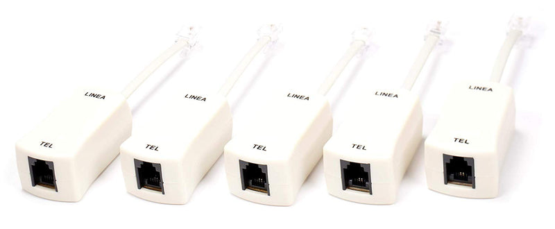 DSL Phone Line Filter | 5 Pack | Ivory | Reduce Digital Noise Caused By DSL Line