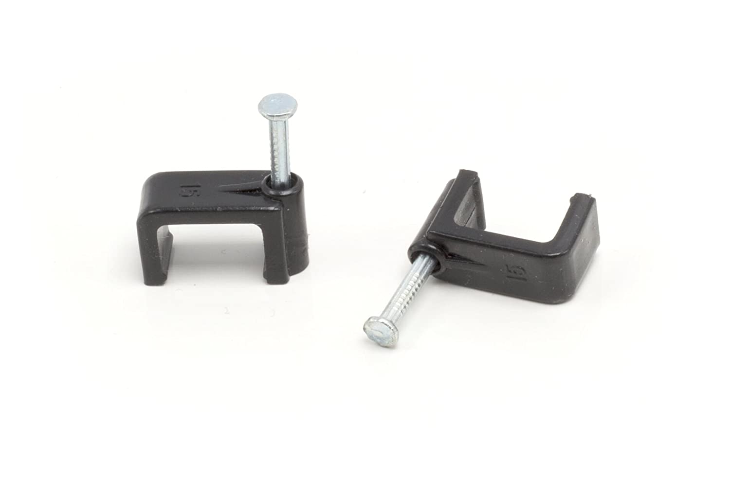 THE CIMPLE CO - Dual, Twin, or Siamese Coaxial Cable Clips, Cat6, Electrical Wire Cable Clip, 1/2 in Nail Clip and Fastener, Black (10 pieces per bag)