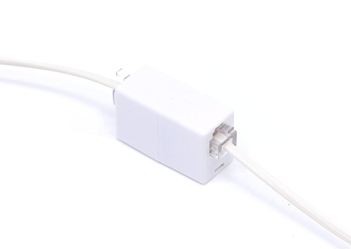 Telephone Cord Coupler - High Quality Phone In Line Coupler - 4 Conductor (2) Telephone Lines - 2 Pack (WHITE)