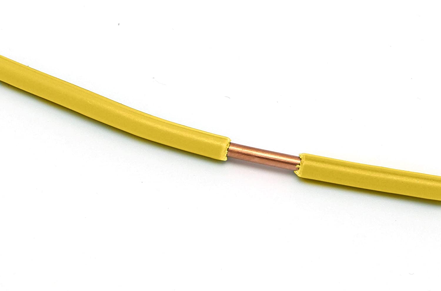 10 Feet (3 Meter) - Insulated Solid Copper THHN / THWN Wire - 12 AWG, Wire is Made in the USA, Residential, Commerical, Industrial, Grounding, Electrical rated for 600 Volts - In Yellow