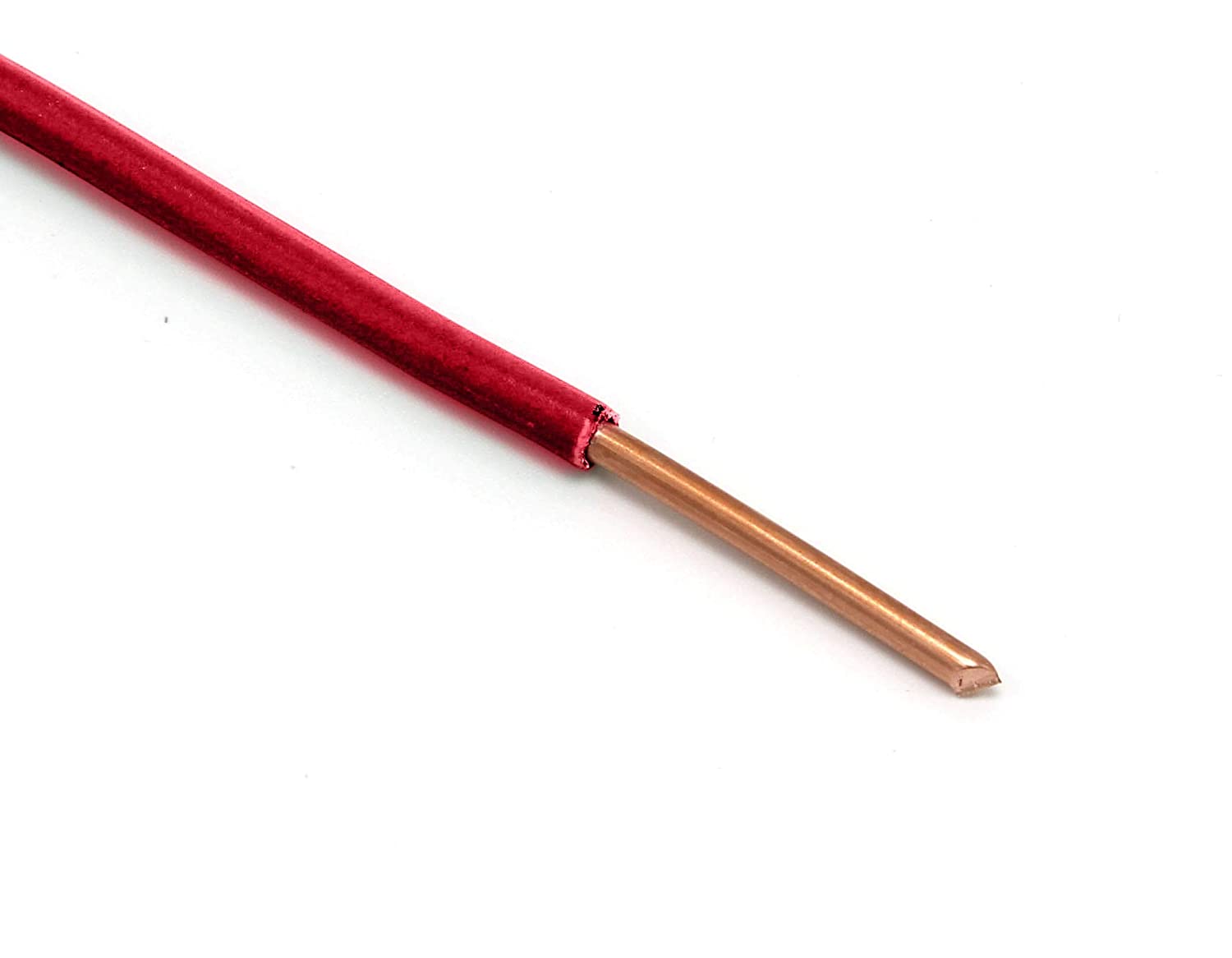 100 Feet (30 Meter) - Insulated Solid Copper THHN / THWN Wire - 12 AWG, Wire is Made in the USA, Residential, Commerical, Industrial, Grounding, Electrical rated for 600 Volts - In Red