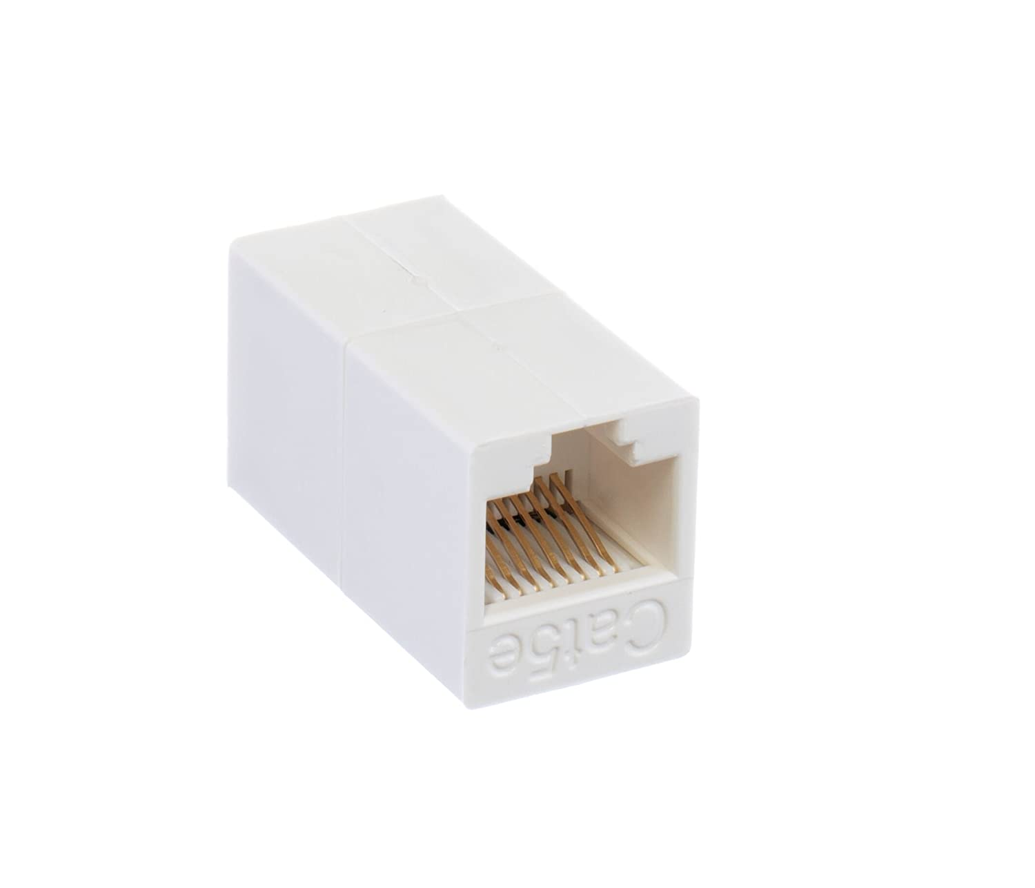Ethernet Extender and Adapter - RJ45 Ethernet Data Cable f Connector Coupler - 8 Conductor 8p8c 4 Line - (White) - 2 Pack