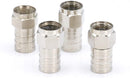 Coaxial Crimp Type Fitting / Connector - for RG6 Coax Cable - for easy installation (25 Pack)