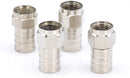 Coaxial Crimp Type Fitting / Connector - for RG6 Coax Cable - for easy installation (50 Pack)