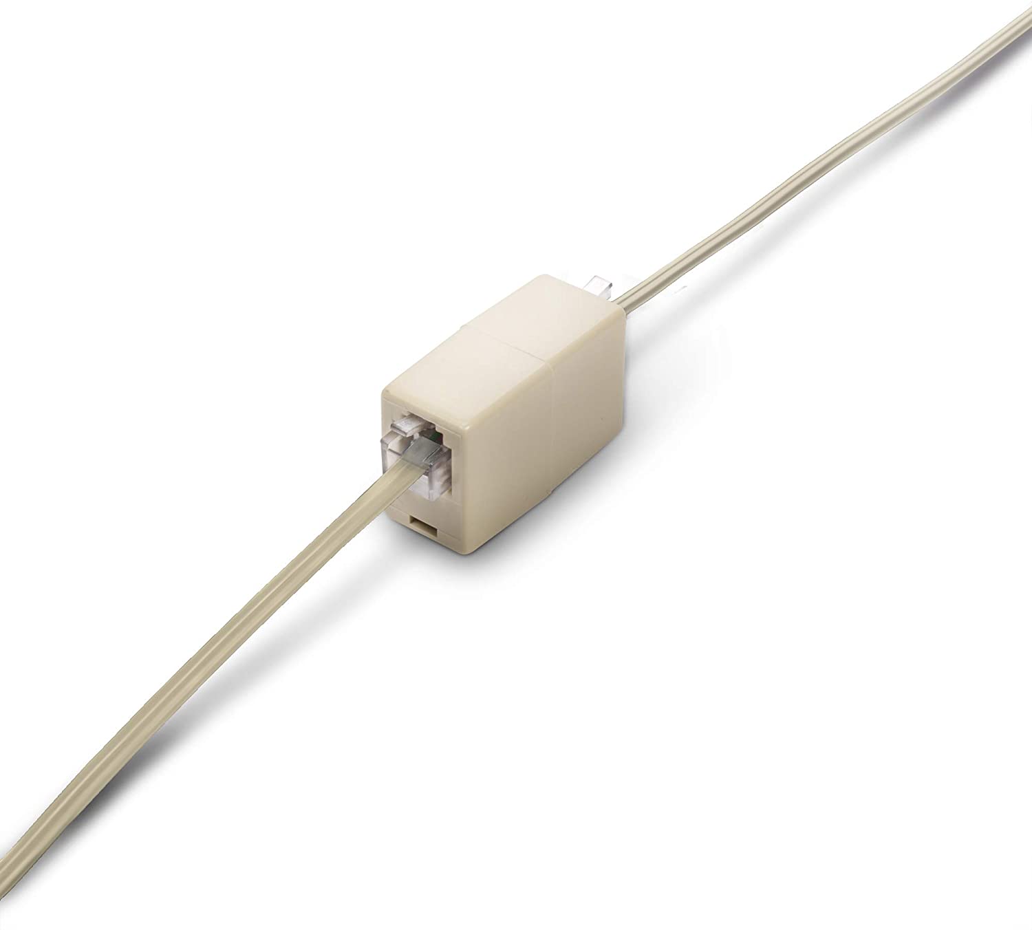 Phone Line Cord 50 Feet - Modular Telephone Extension Cord 50 Feet - 2 Conductor (2 pin, 1 line) cable - Works great with FAX, AIO, and other machines - Ivory
