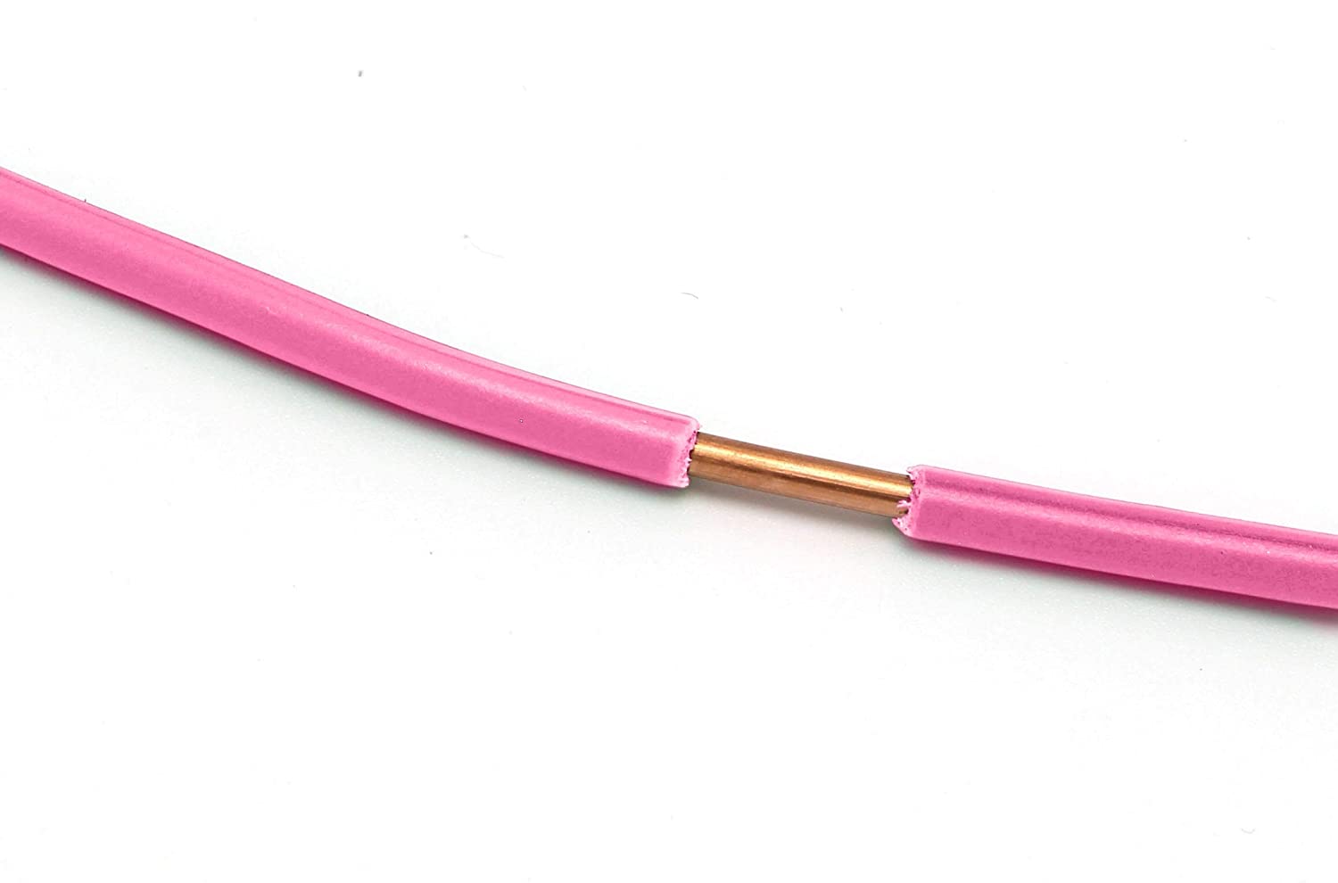 10 Feet (3 Meter) - Insulated Solid Copper THHN / THWN Wire - 12 AWG, Wire is Made in the USA, Residential, Commerical, Industrial, Grounding, Electrical rated for 600 Volts - In Pink
