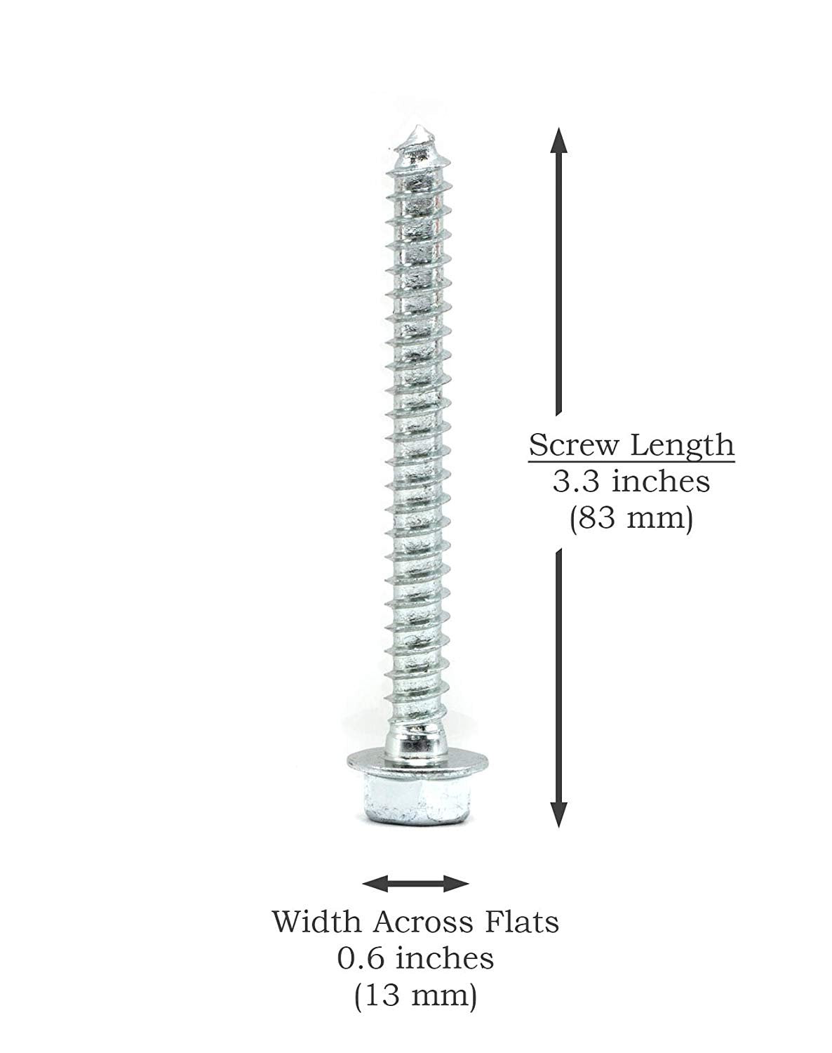 Pitch Pad Kit - Zinc - Grade 5 Steel Lag Bolts (6) and Mastic Pads (3) for Roof Antennas, TV Mounts, Tripods, and Satellite Dish Installation