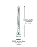 Pitch Pad Kit - Zinc - Grade 5 Steel Lag Bolts (6) and Mastic Pads (3) for Roof Antennas, TV Mounts, Tripods, and Satellite Dish Installation