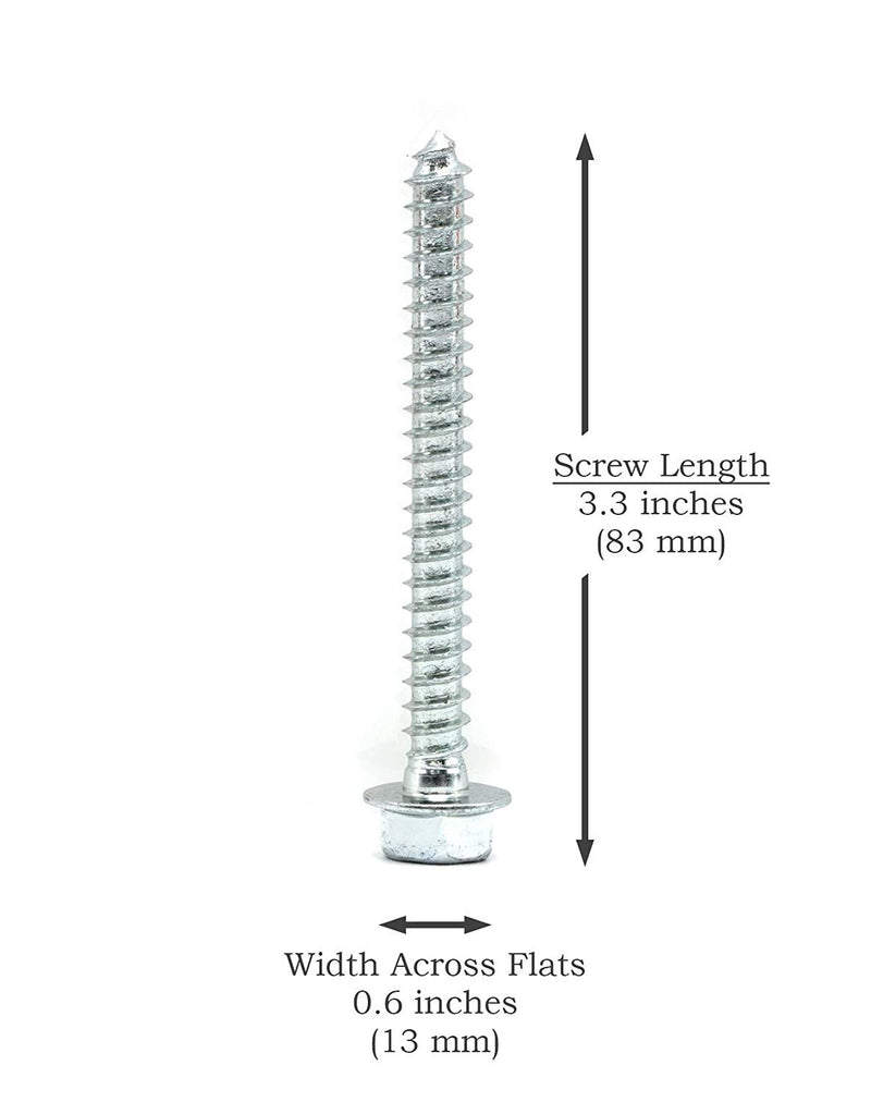 Pitch Pad Kit - Zinc - Grade 5 Steel Lag Bolts (6) and Mastic Pads (3) for Roof Antennas, TV Mounts, Tripods, and Satellite Dish Installation
