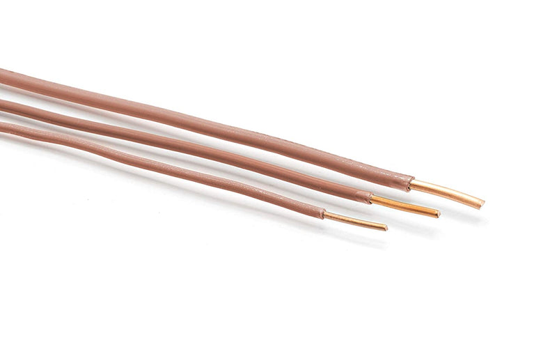 10 Feet (3 Meter) - Insulated Solid Copper THHN / THWN Wire - 12 AWG, Wire is Made in the USA, Residential, Commerical, Industrial, Grounding, Electrical rated for 600 Volts - In Brown