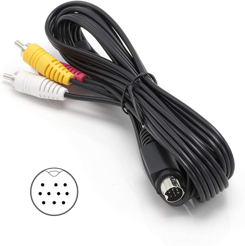10 Pin to Composite Cable; NOT S-VIDEO CABLE, for Audio and Video; 10 DIN pin to AV - Connects to H25, C31, C41, C41-W, C51, C61, & C61-K- DIRECTV and AT&T Replacement Cable - 6ft
