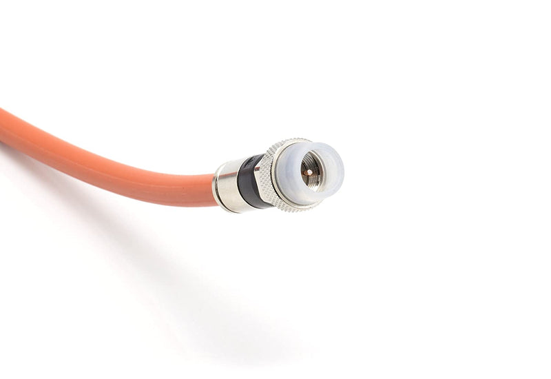 1.5 Feet (0.45 Meter) - Direct Burial Coaxial Cable 75 Ohm RF RG6 Coax Cable, with Rubber Boots - Outdoor Connectors - Orange - Solid Copper Core - Designed Waterproof and can Be Buried
