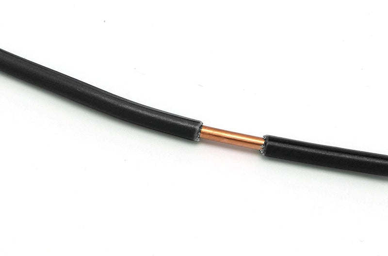 25 Feet (7.5 Meter) - Insulated Solid Copper THHN / THWN Wire - 10 AWG, Wire is Made in the USA, Residential, Commerical, Industrial, Grounding, Electrical rated for 600 Volts - In Black
