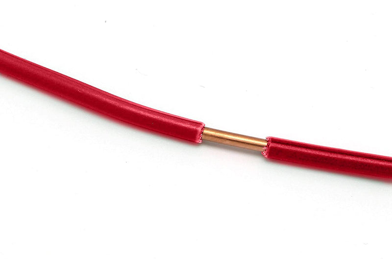 150 Feet (45 Meter) - Insulated Solid Copper THHN / THWN Wire - 14 AWG, Wire is Made in the USA, Residential, Commerical, Industrial, Grounding, Electrical rated for 600 Volts - In Red