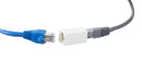 Ethernet Extender and Adapter - RJ45 Ethernet Data Cable f Connector Coupler - 8 Conductor 8p8c 4 Line - (White) - 2 Pack