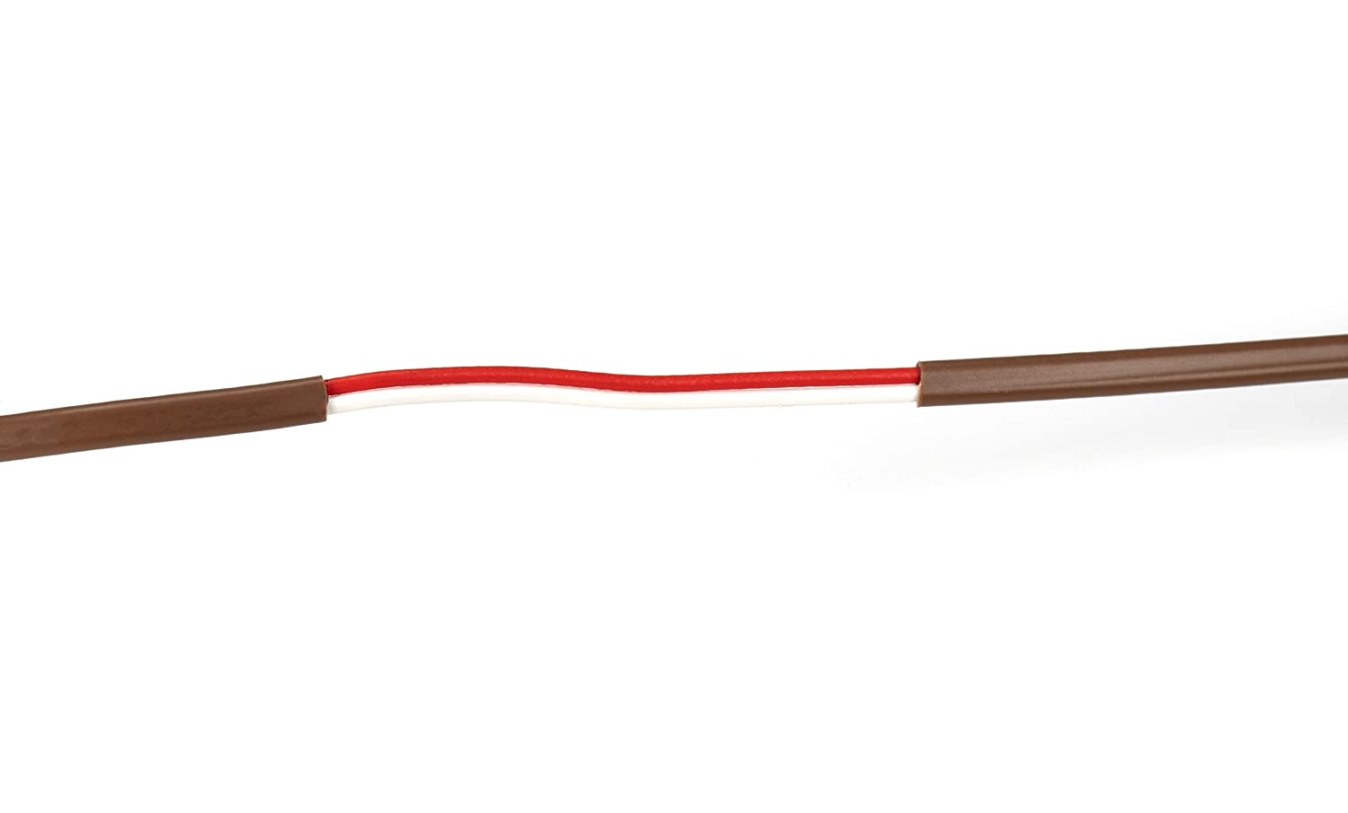 Thermostat Wire 18/2 - Brown - Solid Copper 18 Gauge, 2 Conductor - CL2 (UL Listed) CMR Riser Rated (CL3) - Residential, Commercial and Industrial Rated - 18-2, 25 Feet