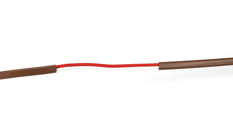 Thermostat Wire 18/2 - Brown - Solid Copper 18 Gauge, 2 Conductor - CL2 (UL Listed) CMR Riser Rated (CL3) - Residential, Commercial and Industrial Rated - 18-2, 75 Feet