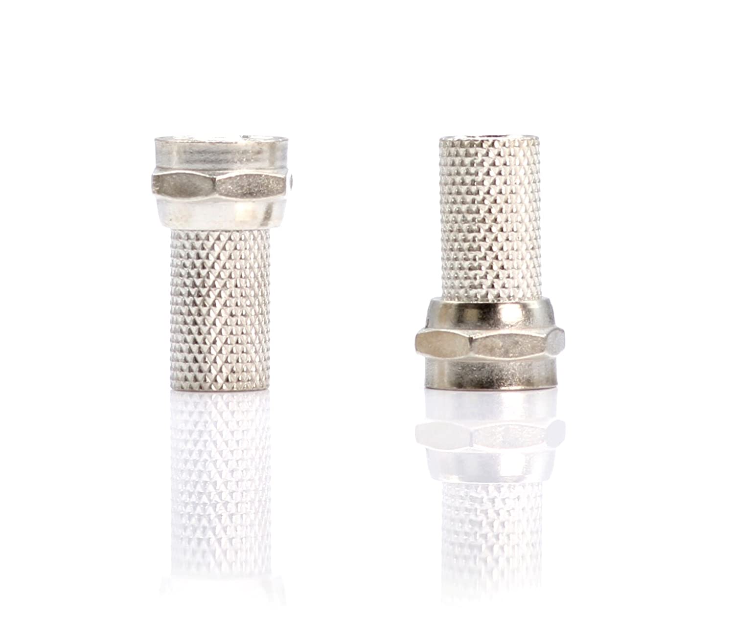 Coaxial Cable Screw On Connector - 100 Pack - Twist On Type Fitting for RG6 Coax Cable - for easy installation, no tool required
