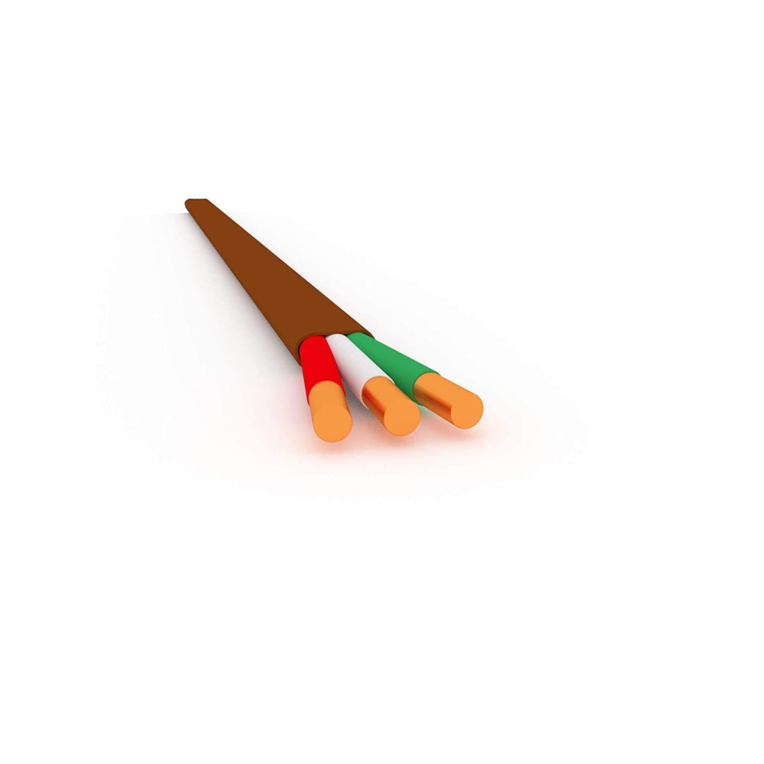 Thermostat Wire 18/3 - Brown - Solid Copper 18 Gauge, 3 Conductor - CL2 (UL Listed) CMR Riser Rated (CL3) - Residential, Commercial and Industrial Rated - 18-3, 200 Feet