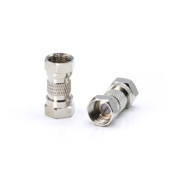 Cable Extension Coupler for Coaxial Cables - 50 Pack - F81 (male to male) High Quality 3GHz Satellite, Cable TV, and Cable Internet Rated