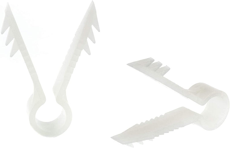 Stucco and Drywall Cable Clips for Coaxial and similar Cables - High Quality Push-In Masonry Anchors - RG59, RG6, Ethernet, and Similar - Cable Clips, Pack of 100 - White