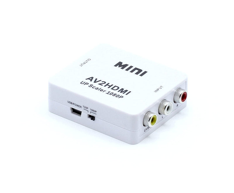 RCA to HDMI Converter (Analog to Digital Converter) - Converts FROM RCA/Composite/Red-White-Yellow - Does not work in reverse - UP CONVERTS - White Kit