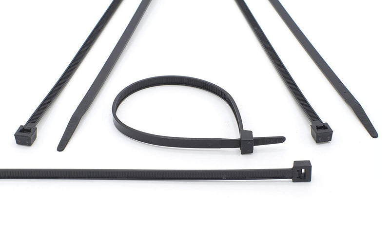 17 inch Black Nylon Zip Ties - Strong Zip Tie, Wire Ties - Indoor and Outdoor Rated - No Tools Needed , Zip Ties (Wire Ties, Cable Ties), 100 Pack - Black - 17"