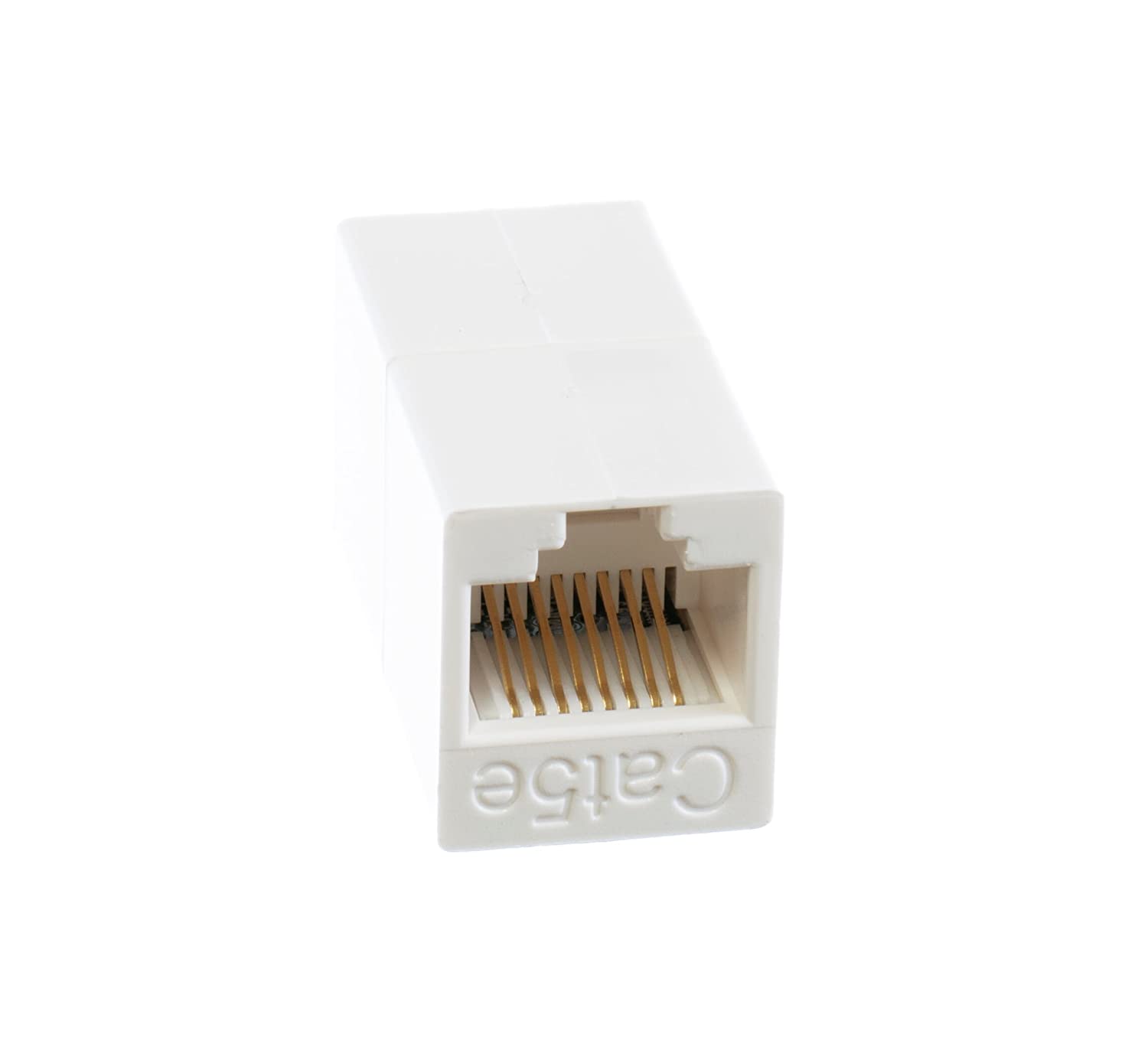 Ethernet Extender and Adapter - RJ45 Ethernet Data Cable f Connector Coupler - 8 Conductor 8p8c 4 Line - (White) - 2 Pack
